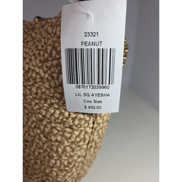 Eric Javits Handbag Lil Sq Ayesha Peanut Woven w/Gold Hardware Medium Sz NWT - Picture 5 of 16